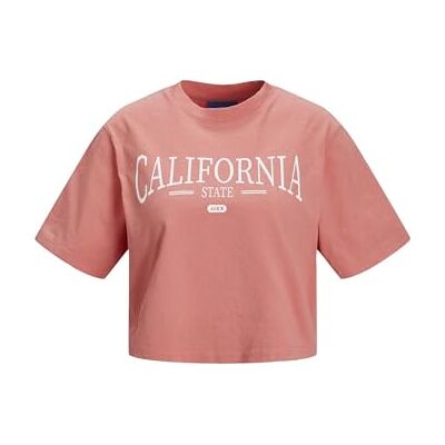 JJXX Kvinnlig T-shirt JXBrook avslappnad, Te rosa/detalj: ljus vit tryck Cali 3, L JJXX Kvinnlig T-shirt JXBrook avslappnad, Te rosa/detalj: ljus vit tryck Cali 3, L