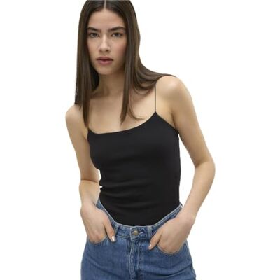 VERO MODA dam Vmcam Short Singlet JRS Noos axelbandstopp, svart, XS VERO MODA dam Vmcam Short Singlet JRS Noos axelbandstopp, svart, XS