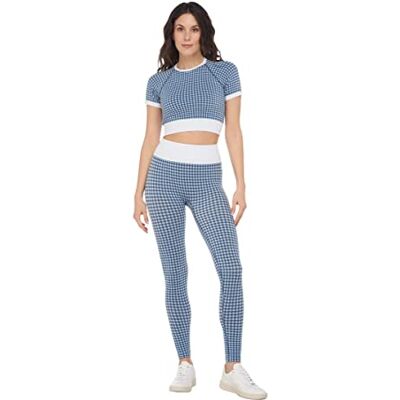 Heart And Soul Dam Sutton Leggings, Vit/Sjövatten, Medium-Large Heart And Soul Dam Sutton Leggings, Vit/Sjövatten, Medium-Large