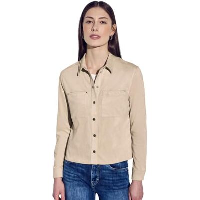Street One A345530 velour skjorta blus, bomull beige, 20, Bomull beige, 46 Street One A345530 velour skjorta blus, bomull beige, 20, Bomull beige, 46