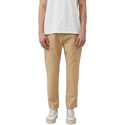s.Oliver Detroit: Avslappnad passform chinos gjord av linneblandning med elastisk linning, Beige, 33W / 32L s.Oliver Detroit: Avslappnad passform chinos gjord av linneblandning med elastisk linning, Beige, 33W / 32L