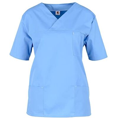 BEB Basic unisex kasäck kortärmad 65% polyester 35% bomull kvinnor män, Ljusblå, M BEB Basic unisex kasäck kortärmad 65% polyester 35% bomull kvinnor män, Ljusblå, M