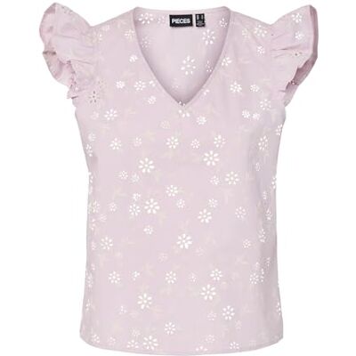 PIECES Pcbanna Sl V-hals topp Pwp WVN, Cradle Pink, M PIECES Pcbanna Sl V-hals topp Pwp WVN, Cradle Pink, M