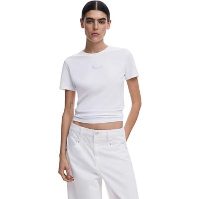 Desigual Design t-shirt för kvinnor, Vitt, M Desigual Design t-shirt för kvinnor, Vitt, M