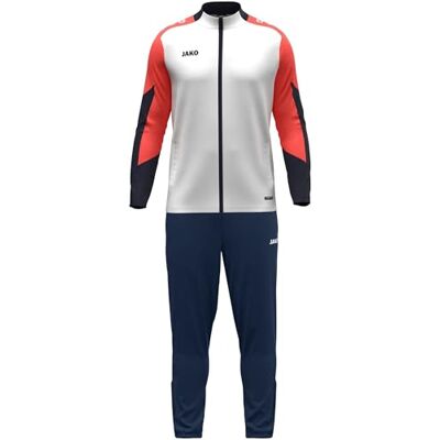 JAKO Unisex polyesterdräkt Dynamisk, vit/koral/marinblå, M JAKO Unisex polyesterdräkt Dynamisk, vit/koral/marinblå, M