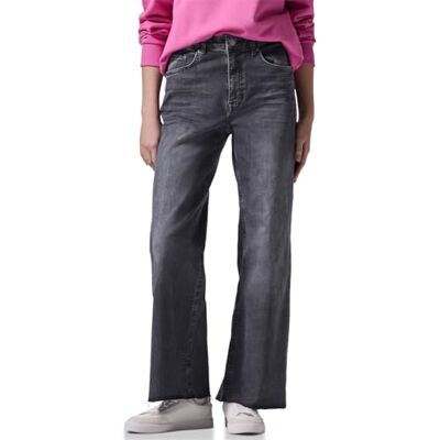 Street One Studio dam breda ben jeans, Mörkgrå mjuk tvättad, 28W / 30L Street One Studio dam breda ben jeans, Mörkgrå mjuk tvättad, 28W / 30L