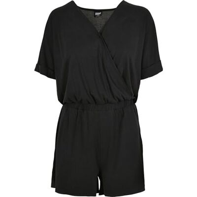 Urban Classics Dam kort modal jumpsuit t-shirt, svart, XS Urban Classics Dam kort modal jumpsuit t-shirt, svart, XS