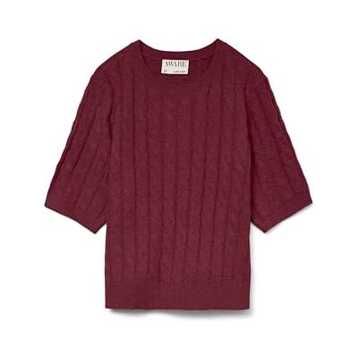 VERO MODA Awlorella 2/4 crew neck stickad topp Noos, zinfandel, M VERO MODA Awlorella 2/4 crew neck stickad topp Noos, zinfandel, M