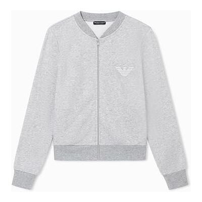 Giorgio Armani kvinnors ikoniska frotté öppen tröja grå L, Grå, L Giorgio Armani kvinnors ikoniska frotté öppen tröja grå L, Grå, L