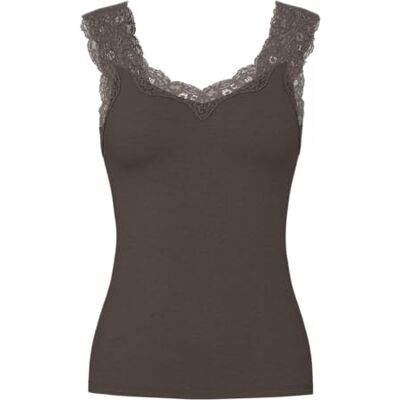 PIECES Damer Pcbarbera Lace Top JRS Noos Bc, Het fudge, XS PIECES Damer Pcbarbera Lace Top JRS Noos Bc, Het fudge, XS