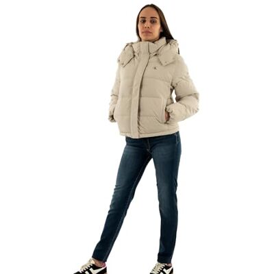 Calvin jeans dam MATTE MONOLOGO ND SHORT PUFFER J20J224119, pufferjacka, grå, XL, Grå (Pelican), XL Calvin jeans dam MATTE MONOLOGO ND SHORT PUFFER J20J224119, pufferjacka, grå, XL, Grå (Pelican), XL