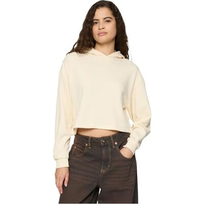 Urban Classics Dam Ladies Oversized Cropped Light Terry Hoodie Hoodie, Vit, S Urban Classics Dam Ladies Oversized Cropped Light Terry Hoodie Hoodie, Vit, S