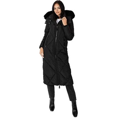 Lovedrobe Vinterjacka för kvinnor damkappa puffer avtagbar fuskpäls huva fickor quiltad vadderad lång puffa ytterkläder, Svart, 44 Lovedrobe Vinterjacka för kvinnor damkappa puffer avtagbar fuskpäls huva fickor quiltad vadderad lång puffa ytterkläder, Svart, 44