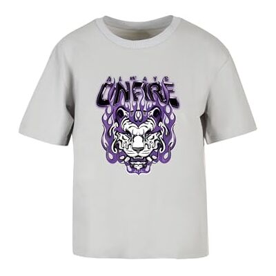 Dam-t-shirt, Always On Fire Tee, avslappnad t-shirt med fronttryck, normal passform, bomull, storlekar XS – 5XL, Lightasfal, M Dam-t-shirt, Always On Fire Tee, avslappnad t-shirt med fronttryck, normal passform, bomull, storlekar XS – 5XL, Lightasfal, M