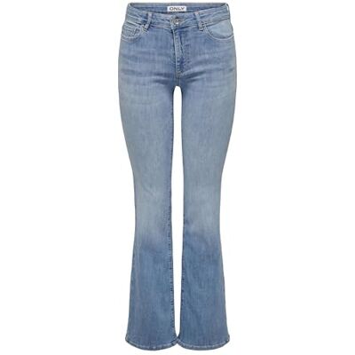 ONLY Onlann Mid Flared DNM Soo611 Noos, Ljusblå denim, (XS) W x 32L ONLY Onlann Mid Flared DNM Soo611 Noos, Ljusblå denim, (XS) W x 32L