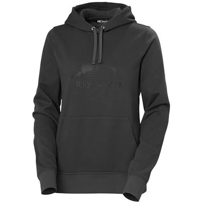 Helly Hansen kvinnors W Nord grafisk pullover huvtröja sweatshirt med huva, 980 ebenholts, XS Helly Hansen kvinnors W Nord grafisk pullover huvtröja sweatshirt med huva, 980 ebenholts, XS