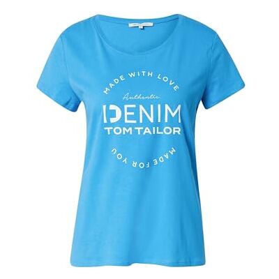 TOM TAILOR Denim Damer T-shirt med logotyp 1031715, 11057 Swedish Blue, L TOM TAILOR Denim Damer T-shirt med logotyp 1031715, 11057 Swedish Blue, L
