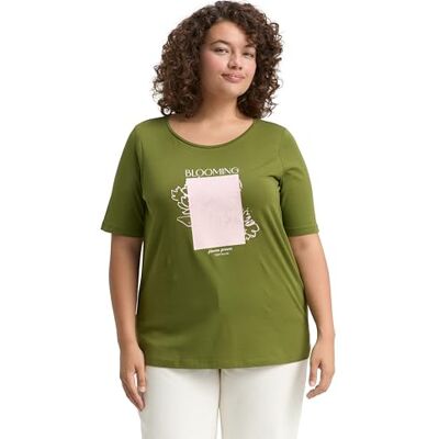 TOM TAILOR Plussize dam-t-shirt, 38802 – Deep Ivy Green, 46 plus size TOM TAILOR Plussize dam-t-shirt, 38802 – Deep Ivy Green, 46 plus size