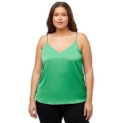 Ulla Popken Dam satin strap-blus, Grasgrün, 42-44 Ulla Popken Dam satin strap-blus, Grasgrün, 42-44