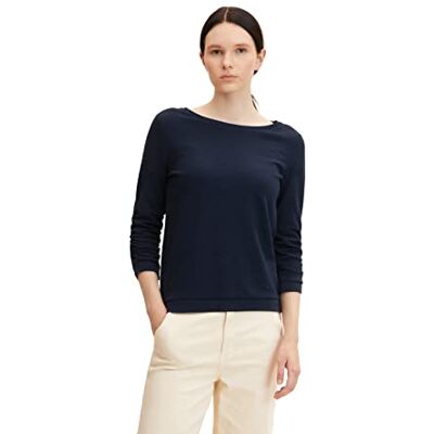 TOM TAILOR Denim Damer Tröja med ärm 1034434, 10668 Sky Captain Blue, XS TOM TAILOR Denim Damer Tröja med ärm 1034434, 10668 Sky Captain Blue, XS