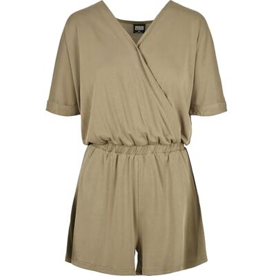 Urban Classics Dam kort modal jumpsuit t-shirt, kaki, XXL Urban Classics Dam kort modal jumpsuit t-shirt, kaki, XXL