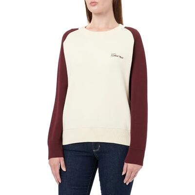 GANT Color Blocked bomull C-hals, Plum Wine, L GANT Color Blocked bomull C-hals, Plum Wine, L