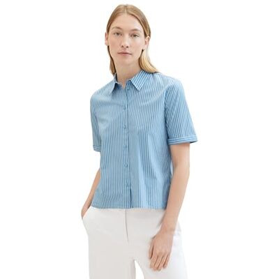 TOM TAILOR damblus, 30198 – Blå vit tunn remsa, 44 TOM TAILOR damblus, 30198 – Blå vit tunn remsa, 44