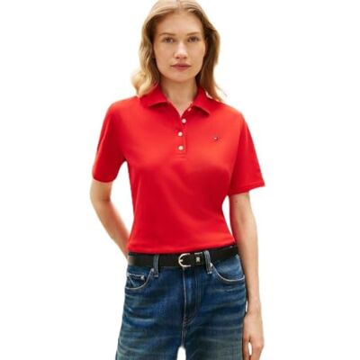 Tommy Hilfiger dam 1985 Reg Pique Polo Ss Ww0Ww43224, orange, M Tommy Hilfiger dam 1985 Reg Pique Polo Ss Ww0Ww43224, orange, M