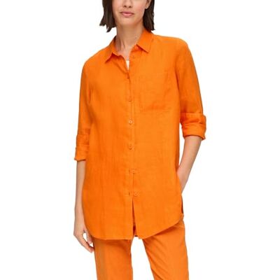 s.Oliver lång skjortblus av linne, Orange 2310, 38 s.Oliver lång skjortblus av linne, Orange 2310, 38