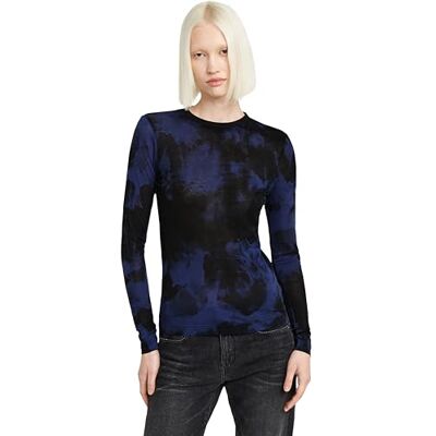 G-STAR RAW Dam Vintage Wash Slim R T Ls Wmn T-shirt, Flerfärgade (blåa vintage denim tvätta D23871-c565-g271), S G-STAR RAW Dam Vintage Wash Slim R T Ls Wmn T-shirt, Flerfärgade (blåa vintage denim tvätta D23871-c565-g271), S