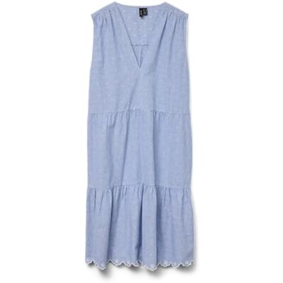 VERO MODA Vmnika Sl Dress WVN Ga Noos, Kashmirblå, S VERO MODA Vmnika Sl Dress WVN Ga Noos, Kashmirblå, S
