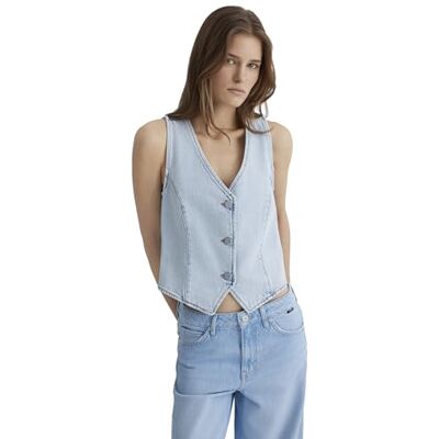 Mavi dam vela jeansväst, Blekt denim, M Mavi dam vela jeansväst, Blekt denim, M