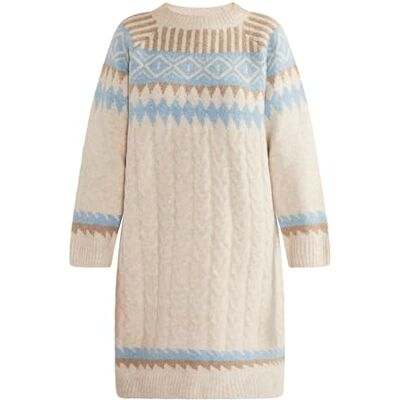 SIDONA Stickad klänning för kvinnor 15425017-SI01, beige brun blå, XL/XXL, stickad klänning, XL/XXL SIDONA Stickad klänning för kvinnor 15425017-SI01, beige brun blå, XL/XXL, stickad klänning, XL/XXL