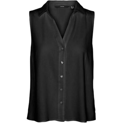 VERO MODA VMMYMILO SL V-hals skjorta WVN GA, svart, XS VERO MODA VMMYMILO SL V-hals skjorta WVN GA, svart, XS