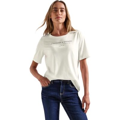 Street One T-shirt med Wording, Vit, 46 Street One T-shirt med Wording, Vit, 46