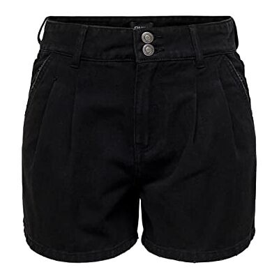 ONLY Dam ONLDEBBIE Life HW DNM Chino BJ shorts, svart denim, S, Svart denim, S ONLY Dam ONLDEBBIE Life HW DNM Chino BJ shorts, svart denim, S, Svart denim, S