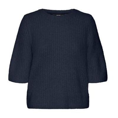 VERO MODA VMAWSOME 2/4 O-hals tröja Boo, marinblå blazer, M VERO MODA VMAWSOME 2/4 O-hals tröja Boo, marinblå blazer, M
