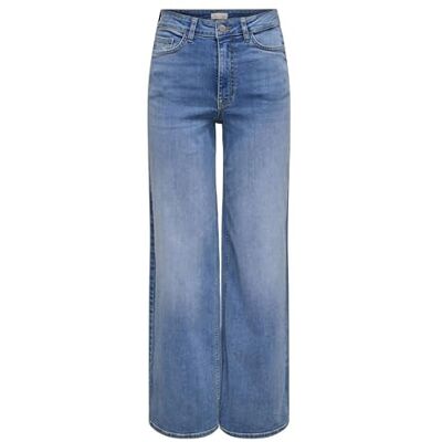JDY dam felina-fina Hw Med Blue DNM Noos Wide Fit jeans, Mellanblå denim, L / 30L JDY dam felina-fina Hw Med Blue DNM Noos Wide Fit jeans, Mellanblå denim, L / 30L