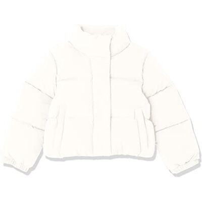 Amazon Essentials småbarn flickor beskuren pufferjacka med hel dragkedja (quiltad matt eller sherpa fleece), äggskalsvit, 4T Amazon Essentials småbarn flickor beskuren pufferjacka med hel dragkedja (quiltad matt eller sherpa fleece), äggskalsvit, 4T