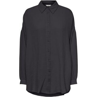 ONLY Damskjorta, normalt skuren, skjortkrage, ärmmuddar med knapp, djup axelskjorta, fantom, XS ONLY Damskjorta, normalt skuren, skjortkrage, ärmmuddar med knapp, djup axelskjorta, fantom, XS