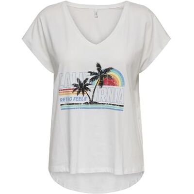 ONLY Onllucy Life S/S V-hals topp Cs JRS, Molndansare, XL ONLY Onllucy Life S/S V-hals topp Cs JRS, Molndansare, XL