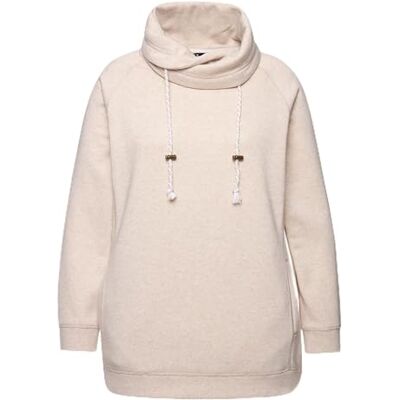 Ulla Popken dam stora storlekar överdimensionerade plus size tröja, bredare ståkrage, väskor, raglan-långärmad, Naturlig melange, 62-64 Ulla Popken dam stora storlekar överdimensionerade plus size tröja, bredare ståkrage, väskor, raglan-långärmad, Naturlig melange, 62-64