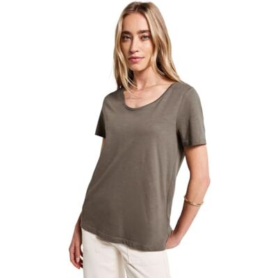 Street One dam basic t-shirt i enfärgad, Mörkt tumbled beige, 36 Street One dam basic t-shirt i enfärgad, Mörkt tumbled beige, 36