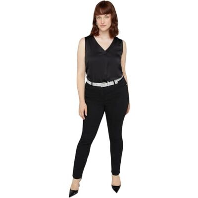 Fiorella Rubino : Topp med veck på framsidan ljus – blå höst vinter 24, svart, L plus size Fiorella Rubino : Topp med veck på framsidan ljus – blå höst vinter 24, svart, L plus size