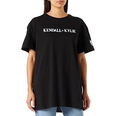 Kendall + Kylie KENDALL & KYLIE Dam K&K W Blomma Logo LONGFIT T-Shirt KKW3611629 Kortärmad, Svart, M Kendall + Kylie KENDALL & KYLIE Dam K&K W Blomma Logo LONGFIT T-Shirt KKW3611629 Kortärmad, Svart, M