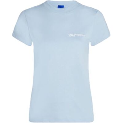 KARL LAGERFELD JEANS , Dam, Slim Kortärm Essential Logo T-Shirt, Slim Fit, Blå, XL KARL LAGERFELD JEANS , Dam, Slim Kortärm Essential Logo T-Shirt, Slim Fit, Blå, XL