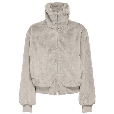 ONLY ONLVENICE Faux FUR Bomber OTW jumpsuit, grå, L, GRÅ, L ONLY ONLVENICE Faux FUR Bomber OTW jumpsuit, grå, L, GRÅ, L