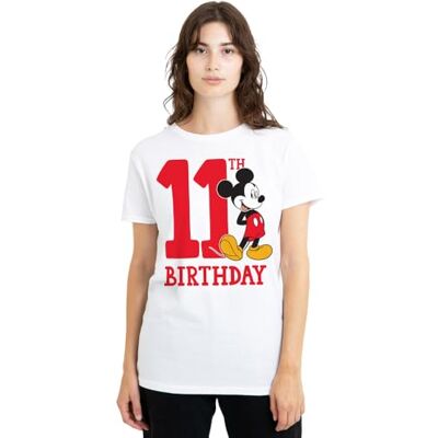 Mickey Mouse mandarin creative ltd Musse Pigg 11:e födelsedagen skjorta dam t-shirt, vit, X-Large, Vitt, XL Mickey Mouse mandarin creative ltd Musse Pigg 11:e födelsedagen skjorta dam t-shirt, vit, X-Large, Vitt, XL