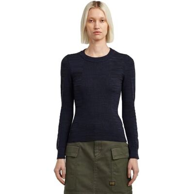 G-STAR 8719965012981 3D Biker Knit Slim r Knit wmn, Flerfärgad (Dk Black/Osaka Blue D27170-c259-h705), L G-STAR 8719965012981 3D Biker Knit Slim r Knit wmn, Flerfärgad (Dk Black/Osaka Blue D27170-c259-h705), L