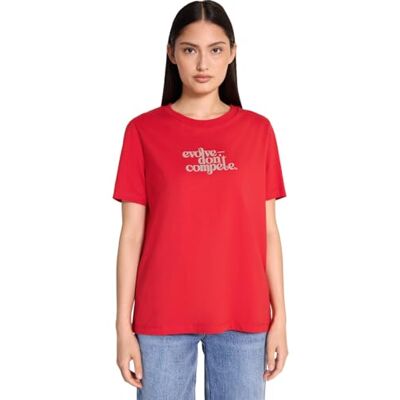 Street One Studio dam basic t-shirt med tryck, Mandarin röd, 40 Street One Studio dam basic t-shirt med tryck, Mandarin röd, 40
